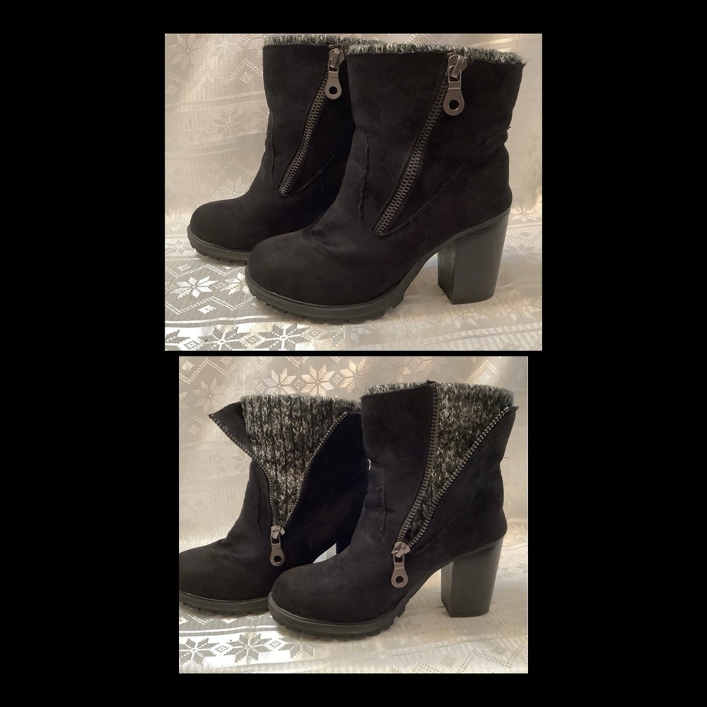 Steve Madden Boots Women’s Size 8 Fleecy Zippered Black